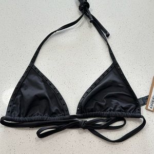 Skims Black Rhinestone triangle bikini top size M * NWT**